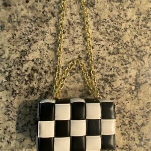 Black and White Checkered Women's Bag